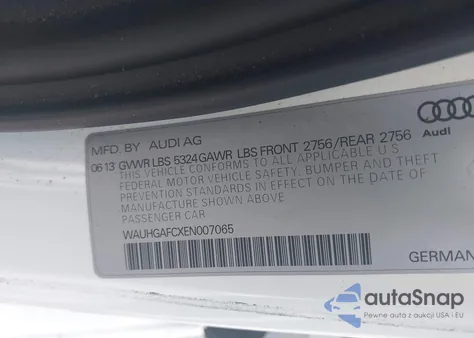 2014 Audi A6 3.0T Premium Plus из США, поврежденный, VIN WAUHGAFCXEN007065